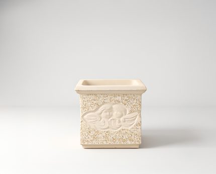 Vaso Quadrado com Flor em Brita