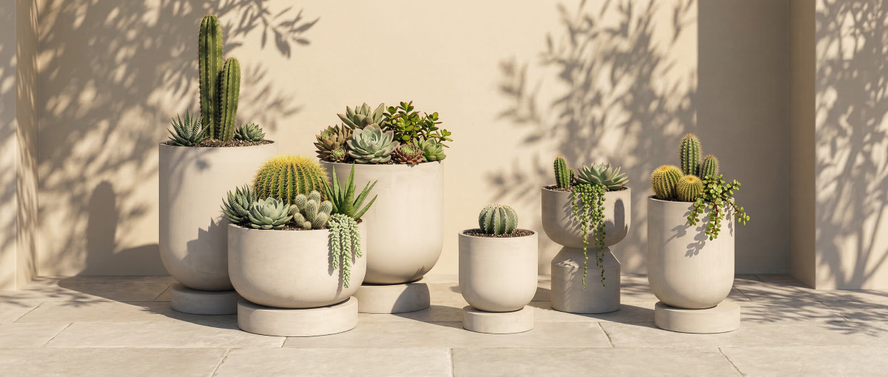 Colección Bowl macetas de cemento minimalistas CGodinho