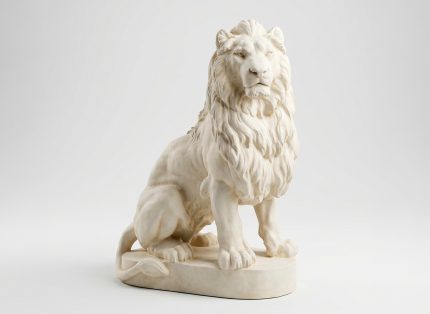 Leão gigante de jardim com base em pedra artificial, ornamento exterior decorativo Godinho