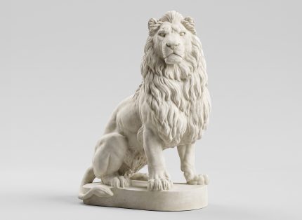 Leão gigante de jardim com base em pedra artificial, ornamento exterior decorativo Godinho