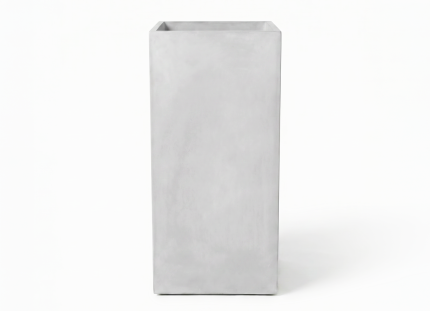 Vaso Caixa Alto G em cimento natural Godinho Concrete Design D1307G vista frontal