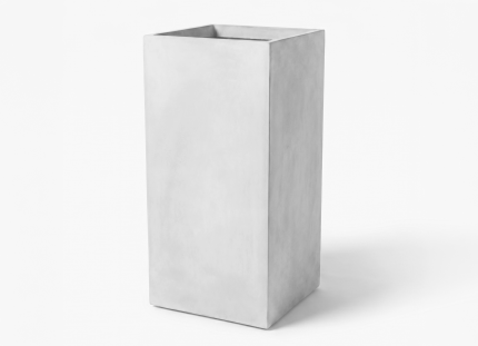 Vaso Caixa Alto G em cimento natural Godinho Concrete Design D1307G para interior exterior e paisagismo