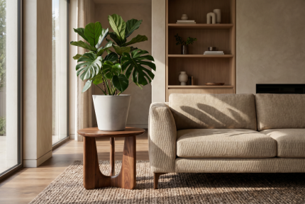 Vaso Conus Branco em Cimento Godinho Concrete Design em Interior