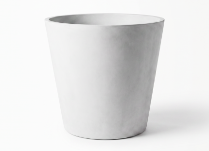 Vaso Conus 72 em cimento natural Godinho Concrete Design para interior e exterior