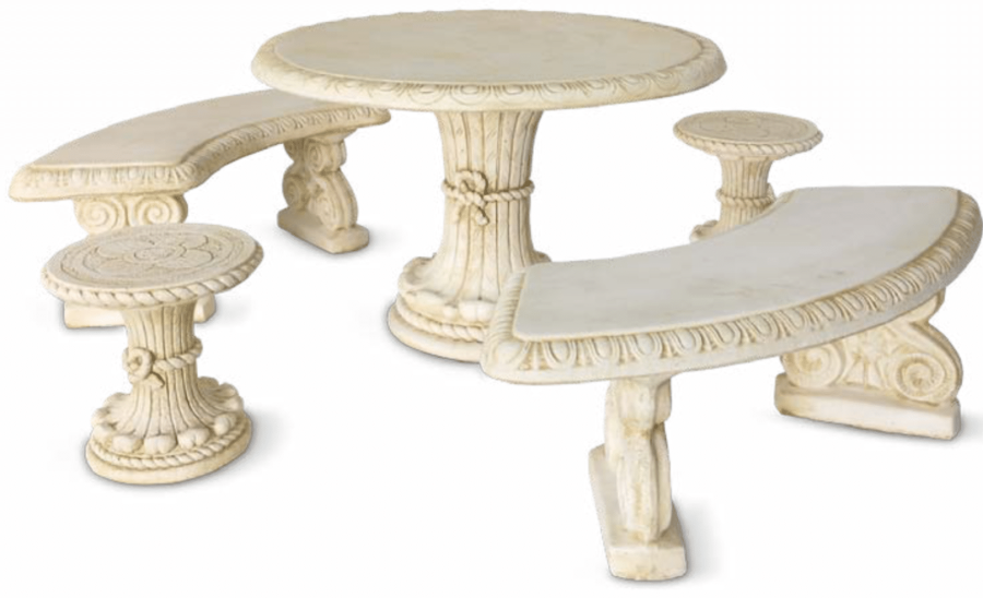 Conjunto mesa de jardim c/bancos