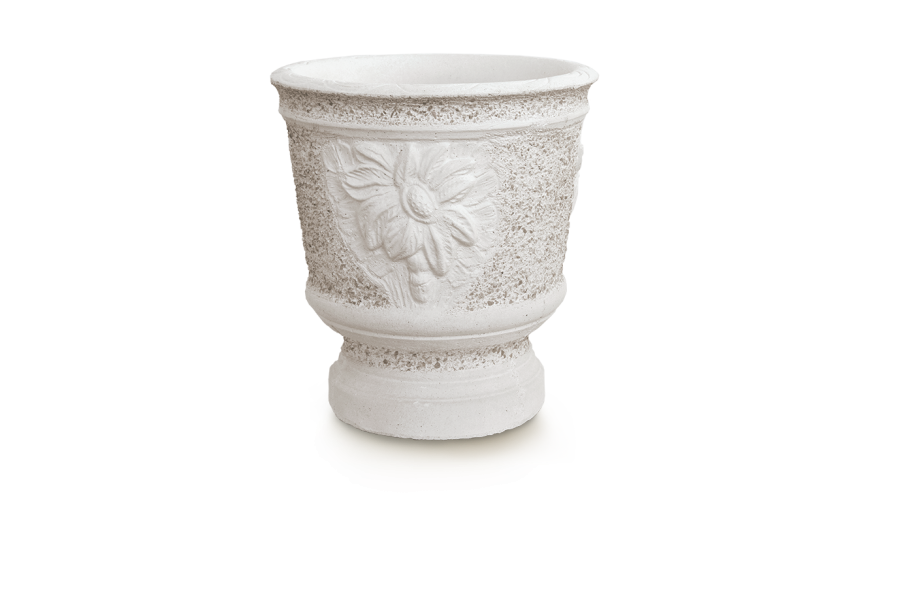 Vaso redondo de pé flor grossa