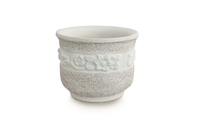 Vaso redondo flores c/bordo