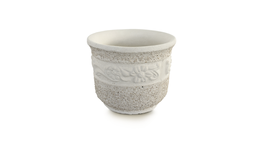 Vaso redondo flores c/bordo